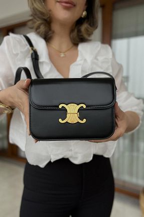 کیف دوشی مشکی زنانه چرم مصنوعی Eswomes - کد 940984295