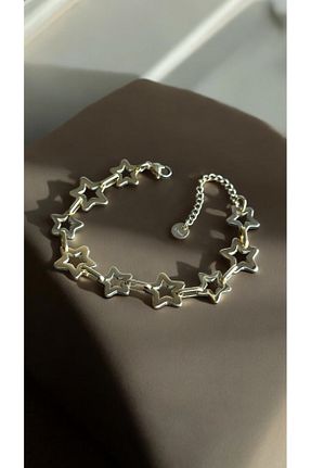 دستبند استیل (فولاد) خاکی زنانه استیل ضد زنگ İNN JEWELLERY - کد 941011555