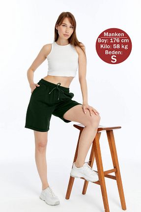 شلوارک و برمودا خاکی زنانه فاق بلند OXVİN - کد 940983269