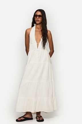 لباس سفید زنانه بافتنی Bershka - کد 940988232