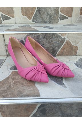 کفش استایلیتو صورتی پاشنه ضخیم Kumsal Shoes - کد 940982145