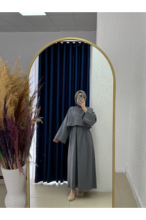 ست بالاتنه و پائین تنه حجاب رنگی زنانه اورسایز MİHRA STORE - کد 941005059