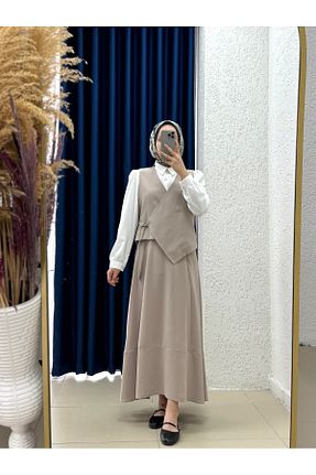 ست بالاتنه و پائین تنه حجاب رنگی زنانه اورسایز MİHRA STORE - کد 941006532
