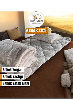 ست لحاف و روکش لحاف و روکش بالش کودک و نوزاد سفید پشم Yüncü Hanım - کد 941024203