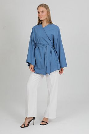 کیمونو و کافتان آبی زنانه %100 پنبه PASTELASTORE - کد 941030571