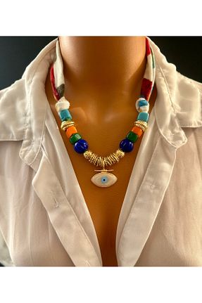 گردنبند جواهر بژ زنانه سنگ طبیعی Limi Design - کد 941047930
