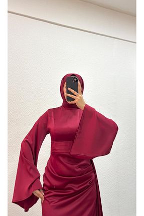 لباس مجلسی و فارغ التحصیلی زرشکی زنانه ساتن modadeywearst - کد 941039183