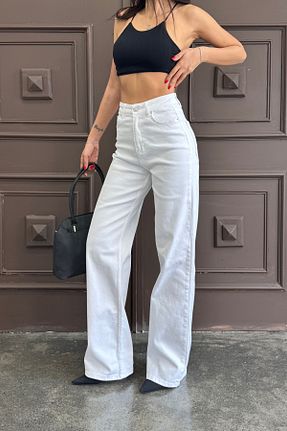 شلوار جین سفید زنانه پاچه گشاد XRAY JEANS - کد 941046364