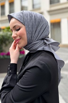روسری طوسی پلی استر Pierre Cardin - کد 941148368