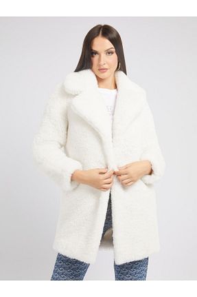 پالتو پشمی سفید زنانه رگولار Guess - کد 941271883