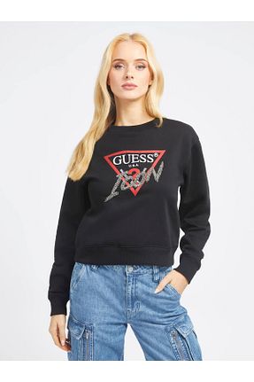 سوئیشرت مشکی زنانه طرح دار Guess - کد 793772807