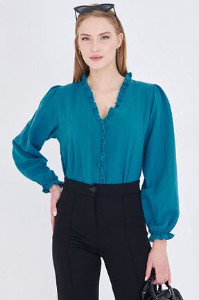 بلوز آبی زنانه ساده armonika - کد 941224379