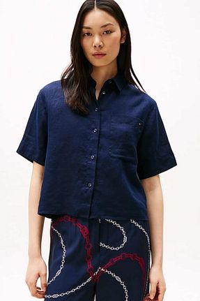 پیراهن رنگی زنانه یقه کلاسیک Tommy Hilfiger - کد 941224898