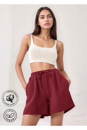 شلوارک و برمودا زرشکی زنانه مام فیت Bled - کد 941228187