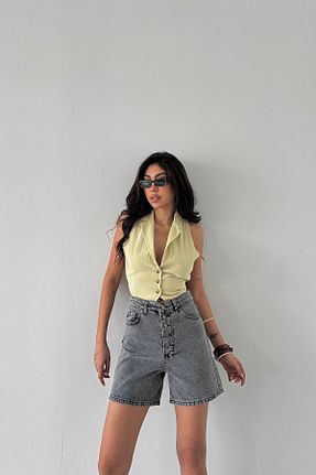 شلوارک و برمودا طوسی زنانه فاق بلند XRAY JEANS - کد 941250613