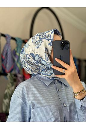 شال سرمه ای زنانه پنبه ای MONOOR - کد 941293242