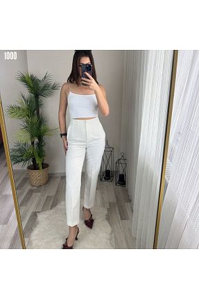 شلوار سفید زنانه پنبه پلی استر Cbm - کد 941337155