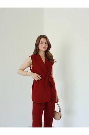 ست بالاتنه و پائین تنه قرمز زنانه بافتنی MODA - کد 941324799