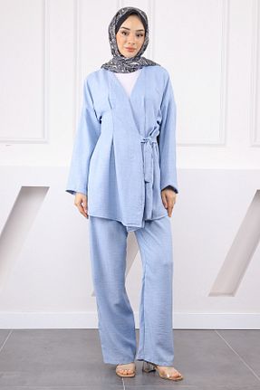 ست بالاتنه و پائین تنه حجاب آبی زنانه رگولار İmajButik - کد 941357503