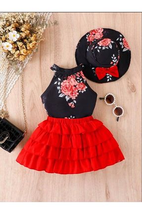 ست بالاتنه و پائین تنه صورتی بچه گانه بافتنی ELONKİDS - کد 941356623
