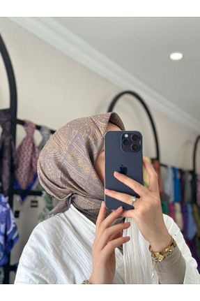 دستمال گردن زرد زنانه پنبه ای MONOOR - کد 949740930