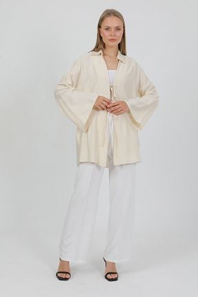 کیمونو و کافتان سفید زنانه مخلوط ویسکون PASTELASTORE - کد 941383577