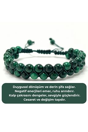 دستبند جواهر سبز زنانه سنگ طبیعی YILDIZ DOĞAL TAŞ - کد 941478209
