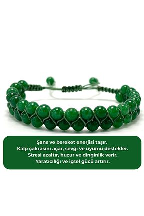 دستبند جواهر سبز زنانه سنگ طبیعی YILDIZ DOĞAL TAŞ - کد 941476958