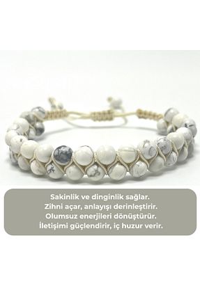 دستبند جواهر سفید زنانه سنگ طبیعی YILDIZ DOĞAL TAŞ - کد 941496183