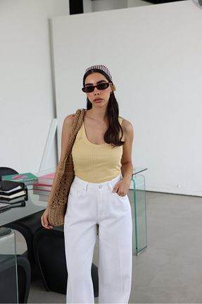 رکابی زرد زنانه بافتنی Özge Özgenç - کد 941635987