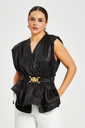 بلوز مشکی زنانه ساده Serpil - کد 941937827