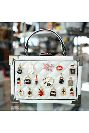 کیف دوشی سفید زنانه چرم مصنوعی EVASAMLİSHOESBAG - کد 941867800