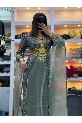 لباس مجلسی و فارغ التحصیلی طوسی زنانه توری SOLİN YÖRESEL - کد 941661244