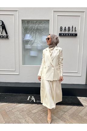 ست بالاتنه و پائین تنه حجاب نباتی زنانه رگولار QOOQ STORE - کد 941670631