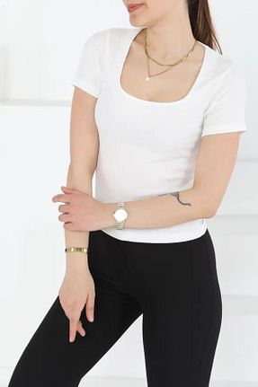 بلوز سفید زنانه ساده Butik - کد 941688025