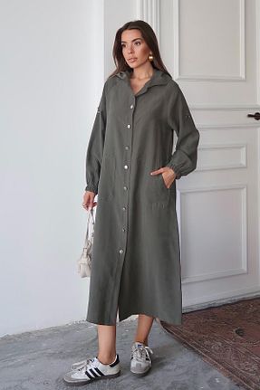 کلاه و ابایا خاکی زنانه بافتنی Olcay - کد 941703321