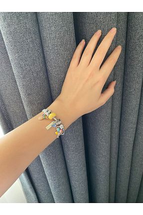 دستبند استیل (فولاد) زرد زنانه استیل (فولاد) DİAPANTE - کد 941695428