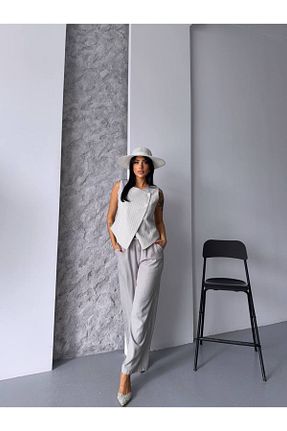 ست بالاتنه و پائین تنه نباتی زنانه بافتنی Castivo Fashion - کد 941751991