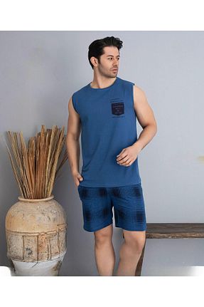 ست لباس راحتی آبی مردانه Pijamoni - کد 941753244