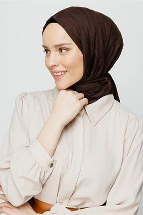 روسری قهوه ای 90 x 90 MENESSA - کد 941792020