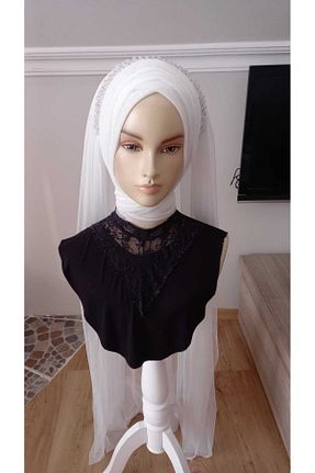 روسری سفید پلی استر BERKE TUHAFIYE AKSESUAR - کد 941802895
