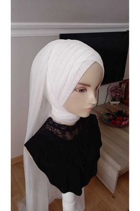 روسری سفید پلی استر BERKE TUHAFIYE AKSESUAR - کد 941802847