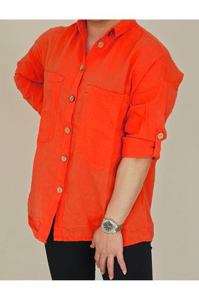 پیراهن نارنجی زنانه گشاد GüneşIşığı - کد 941813451
