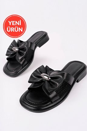 دمپائی مشکی زنانه چرم مصنوعی MARSHETTA - کد 941812959