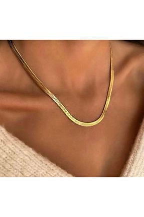 گردنبند استیل ( فولاد ) زرد زنانه استیل (فولاد) İnDerin - کد 941856549