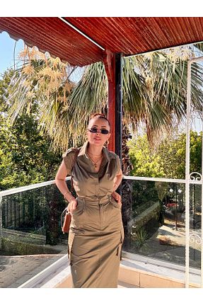 ست بالاتنه و پائین تنه خاکی زنانه بافتنی MODA - کد 941855112