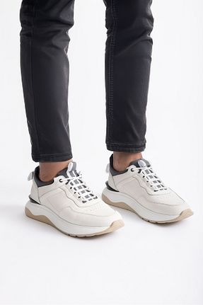 کفش اسنیکر سفید مردانه چرم اصل Relax Shoes - کد 941871076