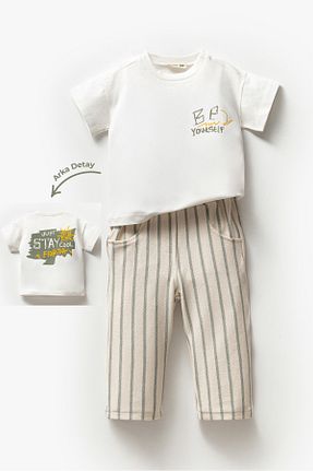 ست نوزادی خاکی بچه گانه پنبه ای Jikko Baby - کد 941888531