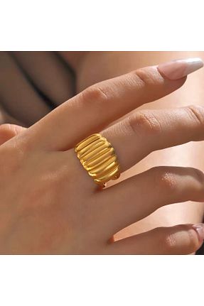 انگشتر استیل (فولاد) زرد زنانه استیل ضد زنگ Siya Silver - کد 941888882
