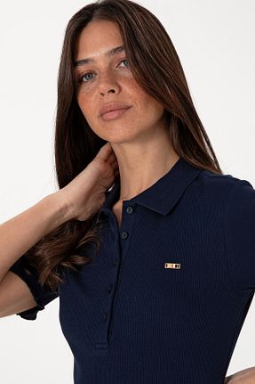 پولوشرت سرمه ای زنانه پنبه ای U.S. Polo Assn. - کد 941914564
